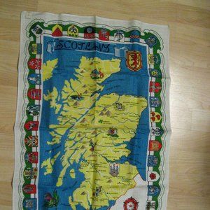 🏴󠁧󠁢󠁳󠁣󠁴󠁿 Scotland Vintage 1960's Souvenir Tea Towel